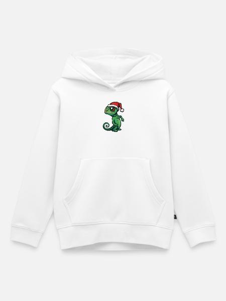 Chameleon Weihnachten - Kinder Premium Organic Hoodie - Weiß