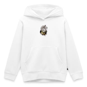 Fischmuster mit goldenem Akzent - Kinder Premium Organic Hoodie - Weiß - Vorne - AI Model Kid Female (0cm)