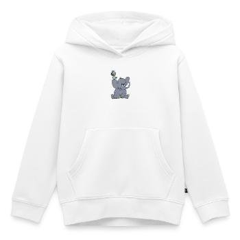 Elefant_mit_Vogel - Kinder Premium Organic Hoodie - Weiß - Vorne - AI Model Kid Female (0cm)
