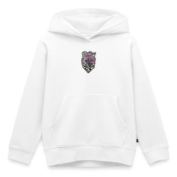 Cadre en dentelle Mandala Purple Blossoms - Sweat Premium à capuche enfant bio - blanc - Devant - AI Model Kid Female (0cm)