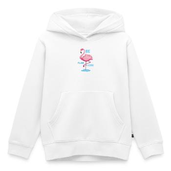 Rose Flamant Rose Sera Flacon - Sweat Premium à capuche enfant bio - blanc - Devant - AI Model Kid Female (0cm)