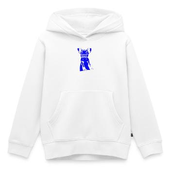 Bouledogue - Sweat Premium à capuche enfant bio - blanc - Devant - AI Model Kid Female (0cm)