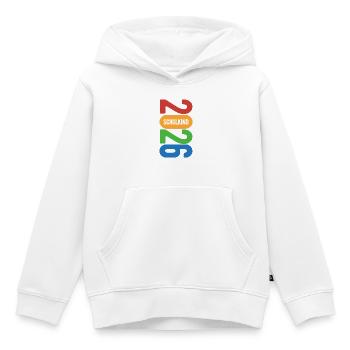 Enfant scolaire 2026 - Inscription scolaire - Première année - Sweat Premium à capuche enfant bio - blanc - Devant - AI Model Kid Female (0cm)