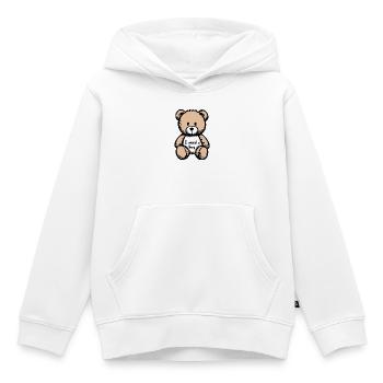 Ours en Peluche Doux – Illustration Tendresse - Sweat Premium à capuche enfant bio - blanc - Devant - AI Model Kid Female (0cm)