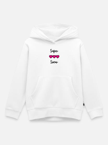SCHWESTER. BESTE GROSSE SCHWESTER. SCHWESTER. BRUDER - Kinder Premium Organic Hoodie - Weiß