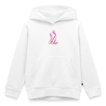 Thème puriste du floorball - Sweat Premium à capuche enfant bio - blanc - Devant - AI Model Kid Female (0cm)
