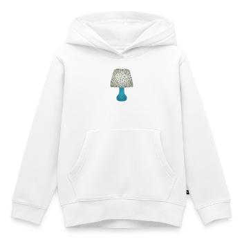 Lampenschirm mit blauem Blumenmuster - Kinder Premium Organic Hoodie - Weiß - Vorne - AI Model Kid Female (0cm)