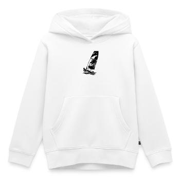 Skiff ouvert Dériveur à voile Régate de voiliers Enfants - Sweat Premium à capuche enfant bio - blanc - Devant - AI Model Kid Female (0cm)