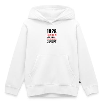 Né en 1928 – Mature à la perfection - Sweat Premium à capuche enfant bio - blanc - Devant - AI Model Kid Female (0cm)