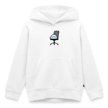  Hamsterrad auf Bürostuhl - Kinder Premium Organic Hoodie - Weiß - Vorne - AI Model Kid Female (0cm)