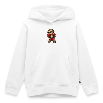 Boxendes Faultier Boxkampf - Kinder Premium Organic Hoodie - Weiß - Vorne - AI Model Kid Female (0cm)