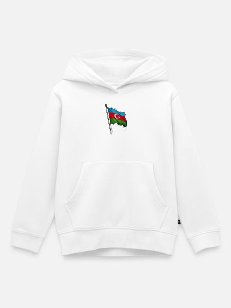 Aserbaidschan Flagendesign - Kinder Premium Organic Hoodie - Weiß