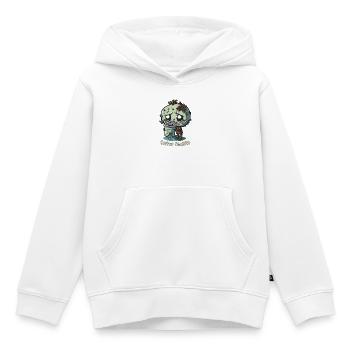 Coffee Monster - Caffeine Zombie - Morning Grouch - Kids Premium Organic Hoodie - white - Front - AI Model Kid Female (0cm)