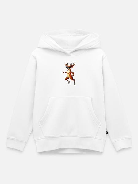 Lachender Hirsch - Kinder Premium Organic Hoodie - Weiß