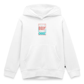 Pro-choix Mon corps Mon choix Mon choix - Sweat Premium à capuche enfant bio - blanc - Devant - AI Model Kid Female (0cm)