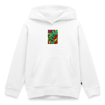 caméléon - Sweat Premium à capuche enfant bio - blanc - Devant - AI Model Kid Female (0cm)
