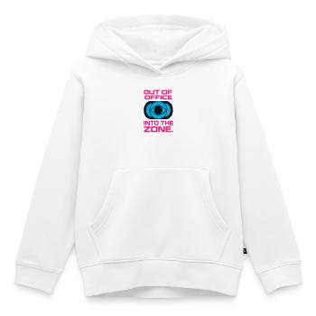 Hors Bureau Concentration Zone Travail - Sweat Premium à capuche enfant bio - blanc - Devant - AI Model Kid Female (0cm)