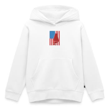 Planche à voile aux États-Unis 4 juillet - Sweat Premium à capuche enfant bio - blanc - Devant - AI Model Kid Female (0cm)