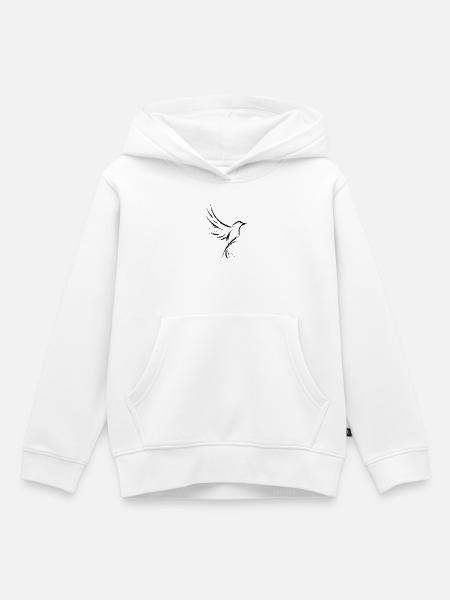 Vogel, Vogel-Tattoo, einfache Zeichnung - Kinder Premium Organic Hoodie - Weiß