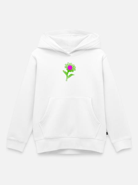 Blumen - Kinder Premium Organic Hoodie - Weiß