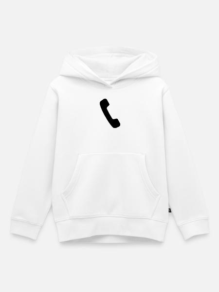 Kabeltelefon - Kinder Premium Organic Hoodie - Weiß
