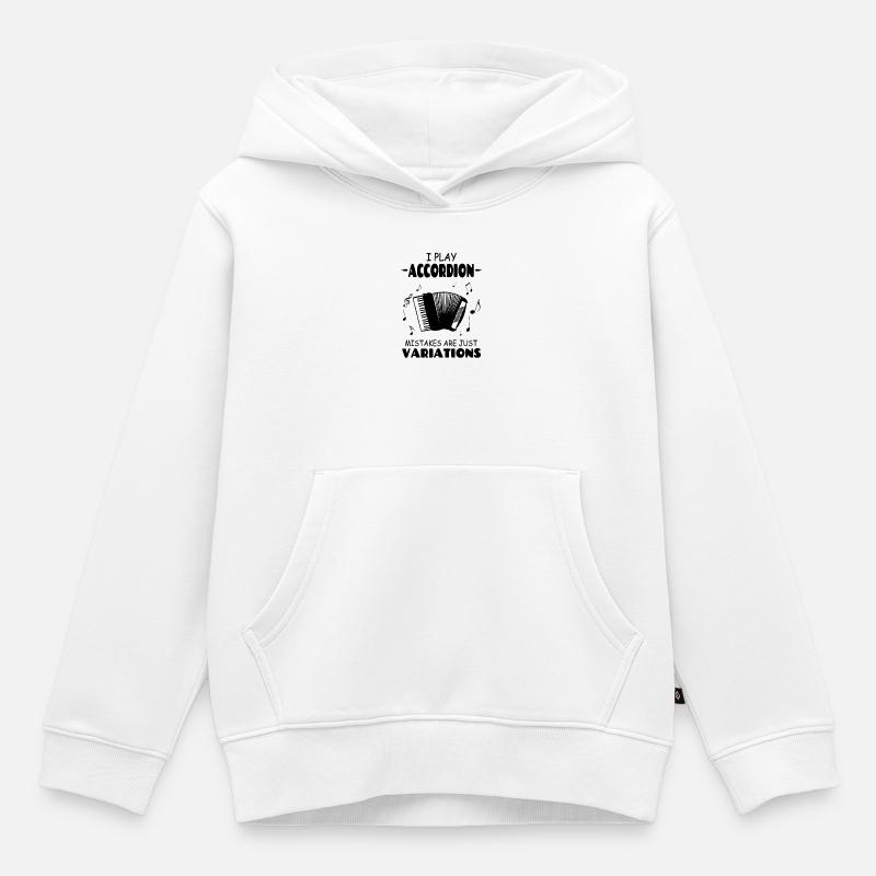 Je joue de l’accordéon, les erreurs ne sont que des variations - Sweat Premium à capuche enfant bio - blanc