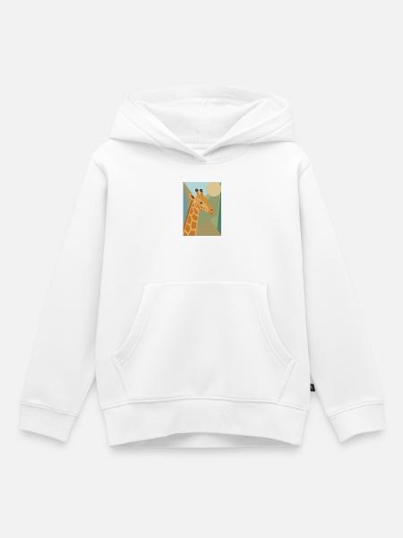 Geometrische Giraffe Safari Kunst - Kinder Premium Organic Hoodie - Weiß