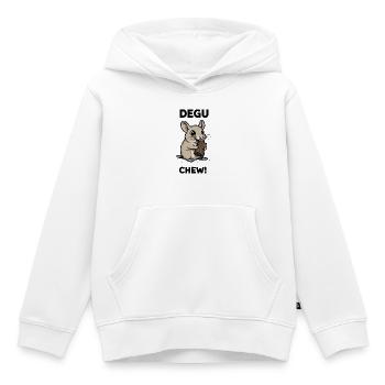 Octodon Degu Chew Rongeur Bois Chili - Sweat Premium à capuche enfant bio - blanc - Devant - AI Model Kid Female (0cm)