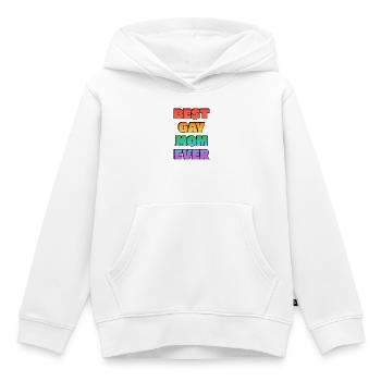 Beste schwule Mutter aller Zeiten Regenbogentext - Kinder Premium Organic Hoodie - Weiß - Vorne - AI Model Kid Female (0cm)