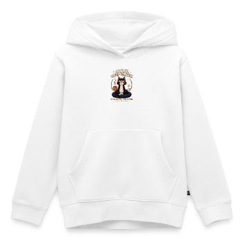 Wache Unglückliche Katze: Kaffee Zen - Kinder Premium Organic Hoodie - Weiß - Vorne - AI Model Kid Female (0cm)