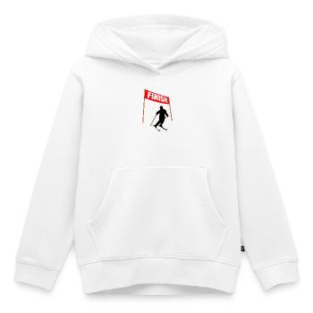 Ligne d’arrivée à ski - Sweat Premium à capuche enfant bio - blanc - Devant - AI Model Kid Female (0cm)