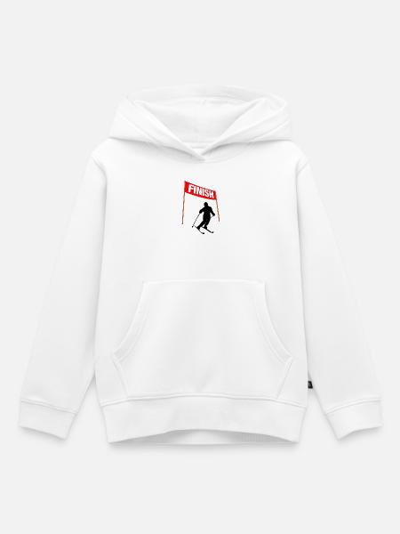 Ski-Ziellinie - Kinder Premium Organic Hoodie - Weiß