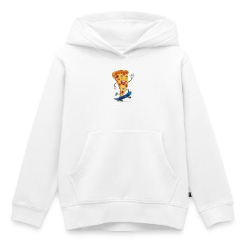Pizza Slice Skater Cheer - Kids Premium Organic Hoodie - white - Front - AI Model Kid Female (0cm)