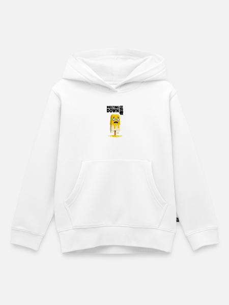 Schmelzendes Zitronen-Eis am Stiel - Kinder Premium Organic Hoodie - Weiß