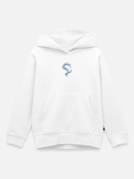 Azure Wave Fragezeichen-Illustration - Kinder Premium Organic Hoodie - Weiß