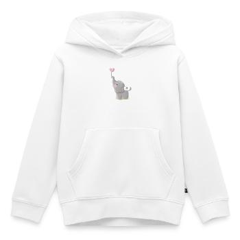 Elefant mit Herzballon - Kinder Premium Organic Hoodie - Weiß - Vorne - AI Model Kid Female (0cm)