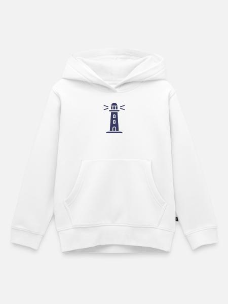 Leuchtturm-Leuchtturm-Silhouette - Kinder Premium Organic Hoodie - Weiß