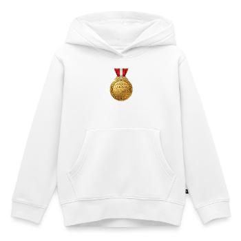 Ruhestand mit Auszeichnung – Goldmedaille Design - Kinder Premium Organic Hoodie - Weiß - Vorne - AI Model Kid Female (0cm)