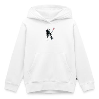 Cadeau de chien en forme d’aquarelle Border Collie - Sweat Premium à capuche enfant bio - blanc - Devant - AI Model Kid Female (0cm)