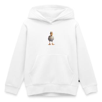 Canard nageur rayé - Sweat Premium à capuche enfant bio - blanc - Devant - AI Model Kid Female (0cm)