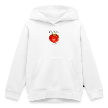 Tomato Watercolor Burst - Kids Premium Organic Hoodie - white - Front - AI Model Kid Female (0cm)