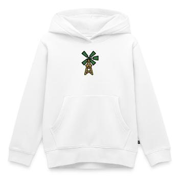 Graphique de parc éolien - Sweat Premium à capuche enfant bio - blanc - Devant - AI Model Kid Female (0cm)