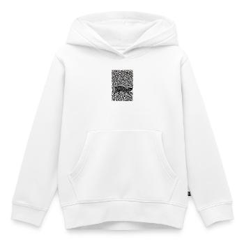 Psychedelische Schwarze Katze - Kinder Premium Organic Hoodie - Weiß - Vorne - AI Model Kid Female (0cm)
