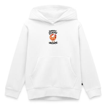 Henne mit Shrimps Lustiges Cartoon Motiv - Kinder Premium Organic Hoodie - Weiß - Vorne - AI Model Kid Female (0cm)