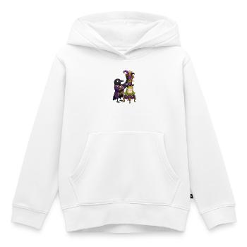 Rabe als Hutmacher mit Frosch im Zauberzylinder - Kinder Premium Organic Hoodie - Weiß - Vorne - AI Model Kid Female (0cm)
