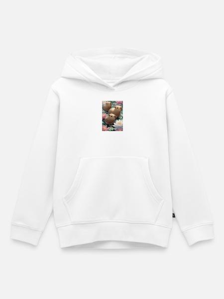 Pastel lotus capybaras - Kinder Premium Organic Hoodie - Weiß