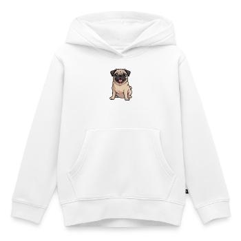 Cartoon-Mopshund-Liebhaber - Kinder Premium Organic Hoodie - Weiß - Vorne - AI Model Kid Female (0cm)