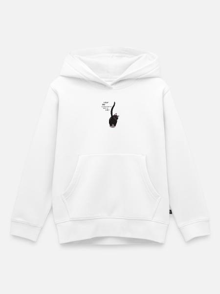 Introvertiert Katzen Motiv - Kinder Premium Organic Hoodie - Weiß