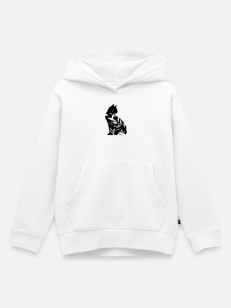 Katze Silhouette - Kinder Premium Organic Hoodie - Weiß