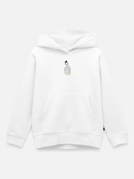 Herzhand Geste Liebe im Strick - Kinder Premium Organic Hoodie - Weiß